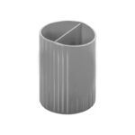 Стакан для ручок пластиковий 2 відділення сірий