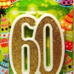 Свічка цифра ювілейна золото 60