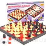 Набір настільних ігор 3в1 шахи шашки нарди магнітні