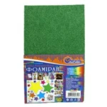 Фоаміран А4 1.7мм з глітером яскраво-зелений клейкий